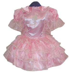 Edel Rosa Satin Organza Sissy Kleid, Lolita, Erwachsene Baby, Cross Dresser, Nach Maß, für Party, Feiern