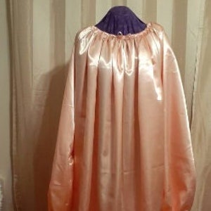 Nightgown Blush, Satin Long with long sleeves, Adult Baby, Sissy, Custom Made