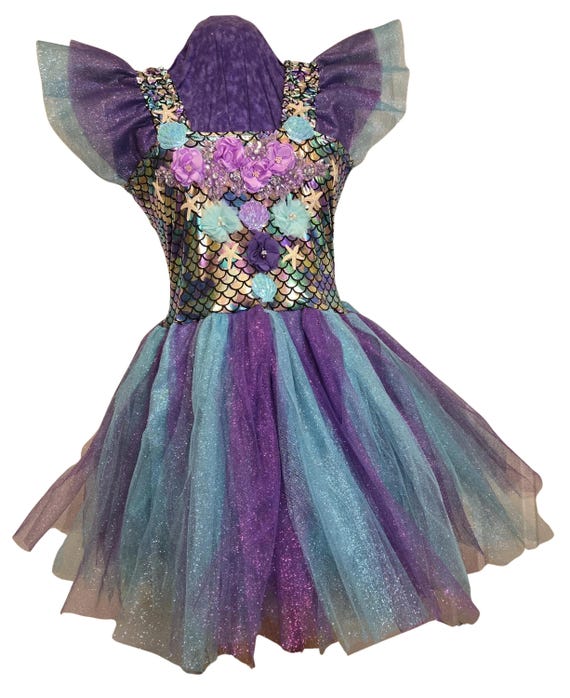Mermaid Fairy Tutu Dress, Fantasy, Adult, Custom Made, Party, Casual, Costume Rave, Cosplay, Drag
