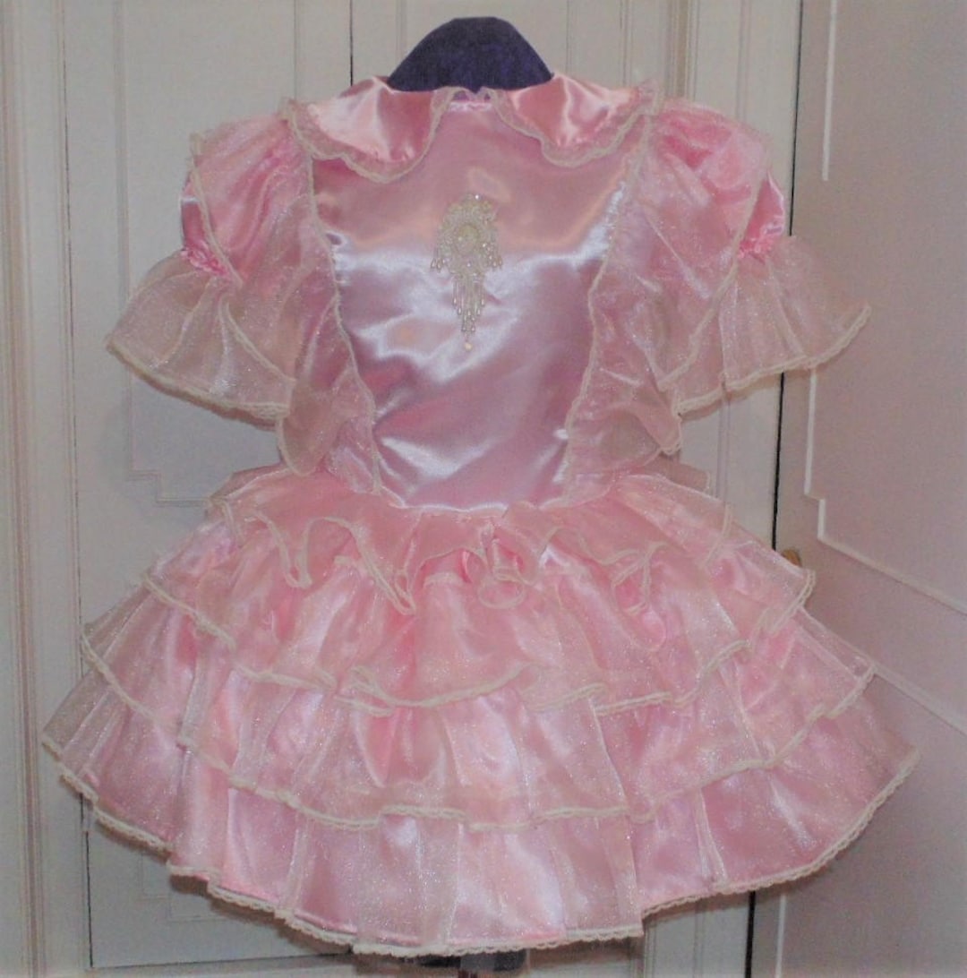 Precious Pink Satin Organza Sissy Dress, Lolita, Adult Baby, Cross ...