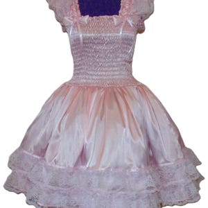 Rosa Satin Kleid, Sissy, Lolita, Kostüm, Cosplay, Rave, Nach Maß