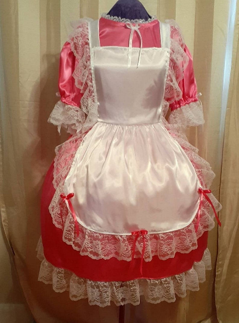 Maid Satin Dress and Apron Black for Sissy Lolita Adult Etsy