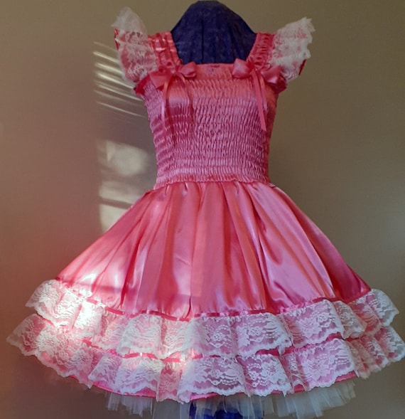 Pink Satin Sissy Dress