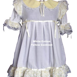 Frilly Mint Dress, Peter Pan Collar, Contrast Trim, costume, Rave, Cosplay, Custom Made White