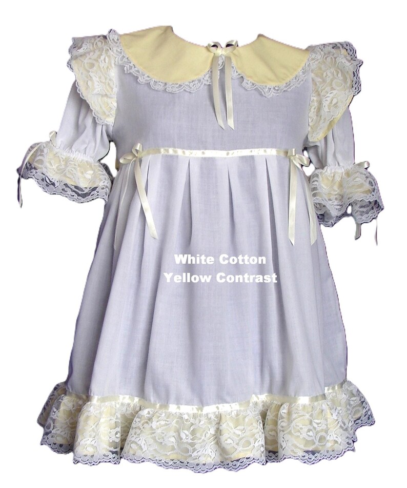 Frilly Mint Dress, Peter Pan Collar, Contrast Trim, costume, Rave, Cosplay, Custom Made White