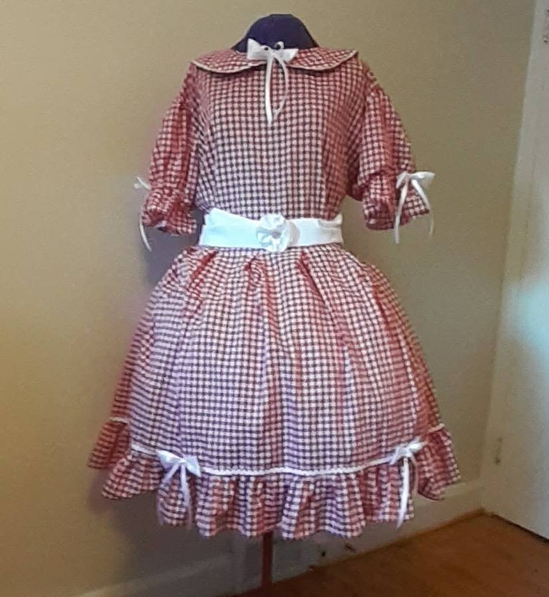 Bonnie Pink Gingham Sissy Dress Lolita Adult Baby Cross - Etsy
