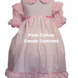 Frilly Mint Dress, Peter Pan Collar, Contrast Trim, costume, Rave, Cosplay, Custom Made Pink