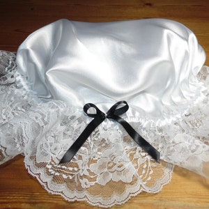 Bonnet Hat Maid Cap Satin, Sissy, Lolita, Costume, Cosplay, Custom Made