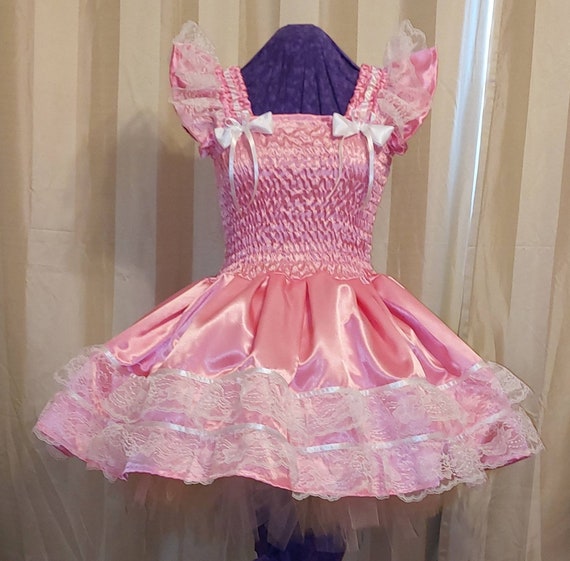 Pink Satin Sissy Dress