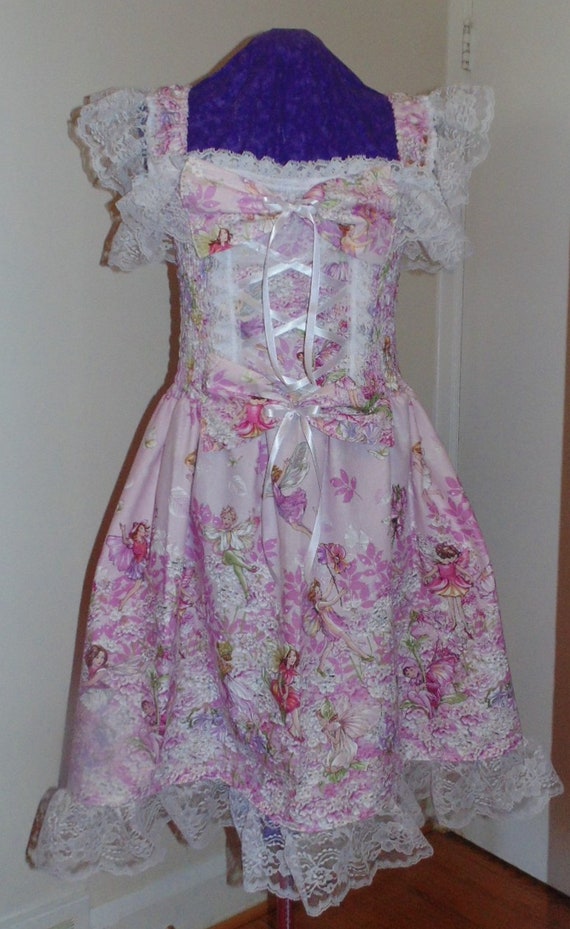 Schoolgirl Aqua Lacy Gingham Sissy Lolita Adult Baby Dress Aunt D