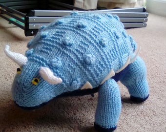Knitted Ankylosaur's plush toy