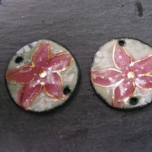 charms, large enameled copper charms (hot-dip) copper starfish connectors