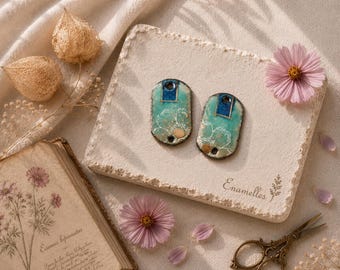 Copper Enamel Charms for Jewelry Making  , Modern Boho Components , breloques Artisanales en Cuivre Émaillé , Handmade in France