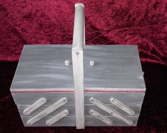 Shabby sewing box 5 compartments