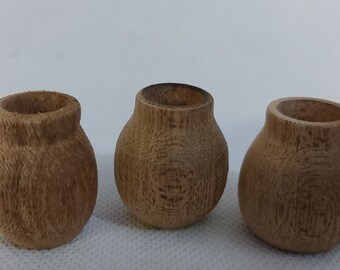 Lot de 3 Poteries en bois naturel pour décoration de crèche de Noël