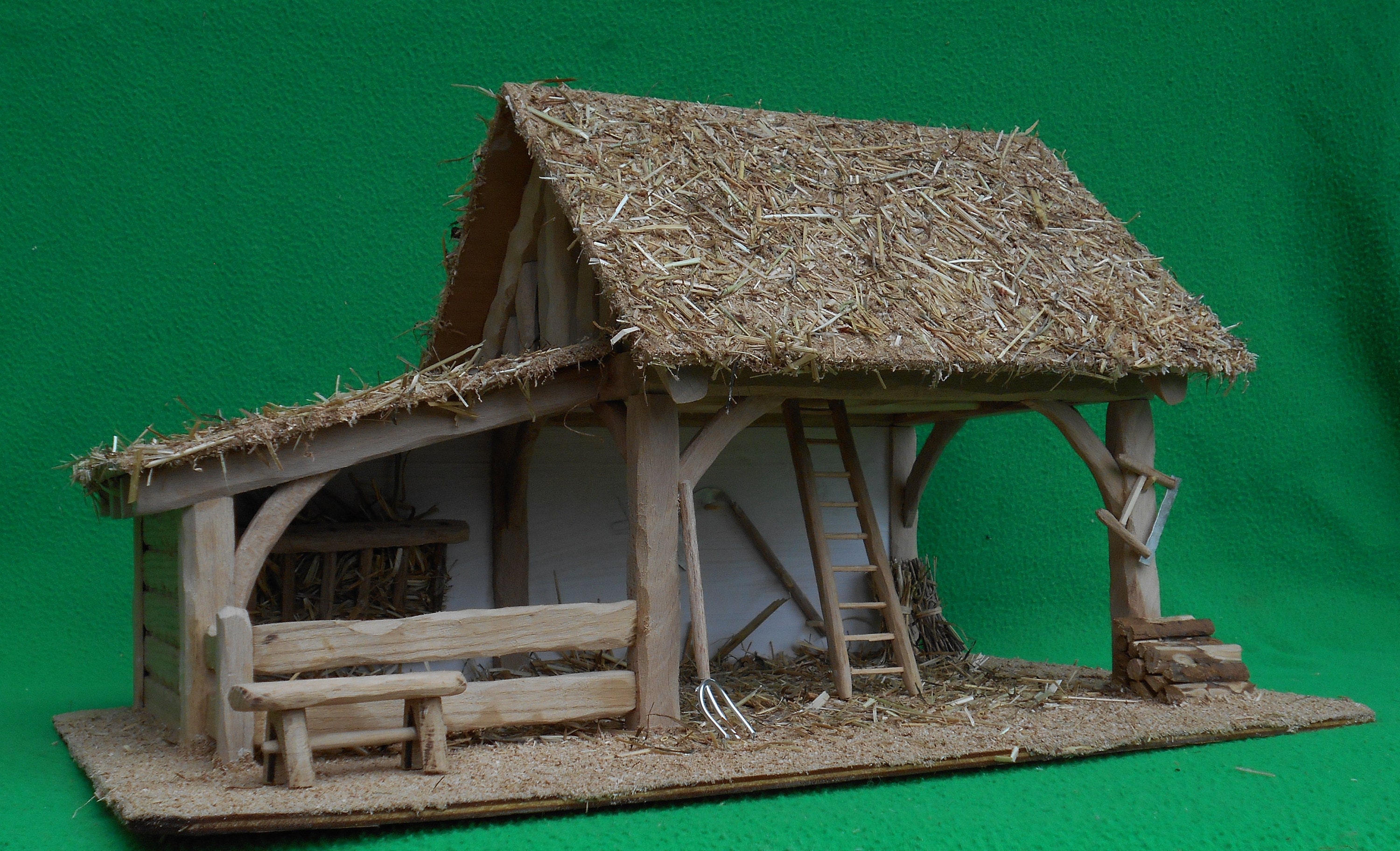 Rachel Christmas Crib Stable for Santons Handmade Farmhouse Handmade Wooden Creation Countryside Style Country Style Home Decor Etsy