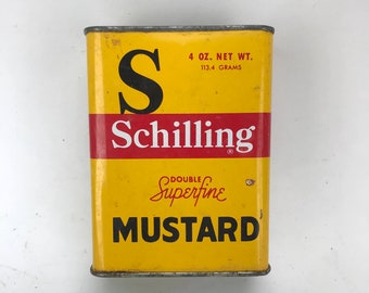 Schilling McCormick Double Superfine Mustard Tin, 1950s