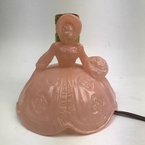 Southern Belle Lamp Base, Pink Glass, 1950s