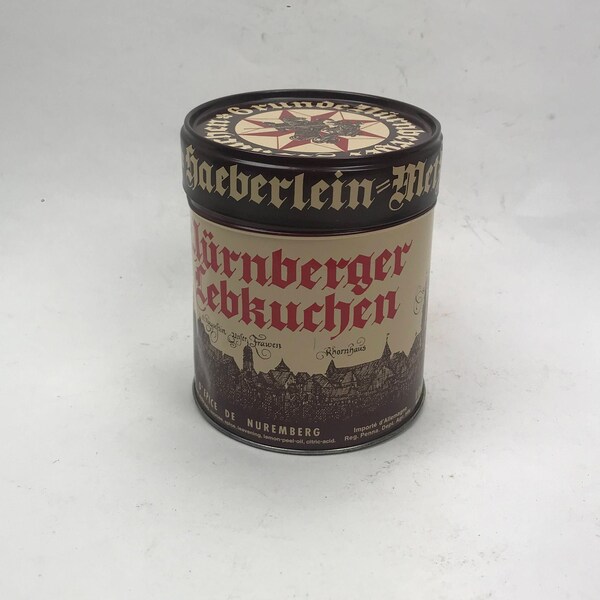 Nürnberger Lebkuchen Alte Blechdose Haeberlein Metzger Vintage Tin