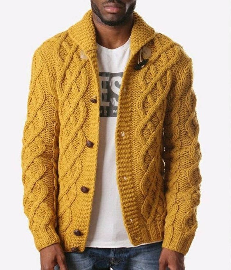 Made-to-order Men's Cardigan Knit Sweaters Knit - Etsy