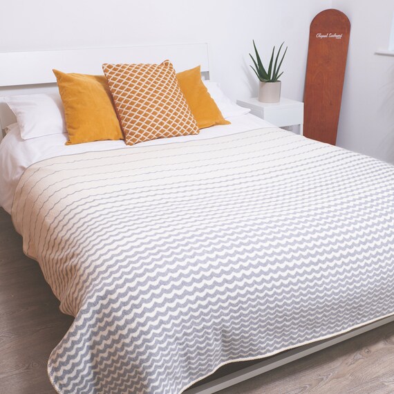 King Size Bed Blanket Brushed Cotton Blanket Reversible Etsy