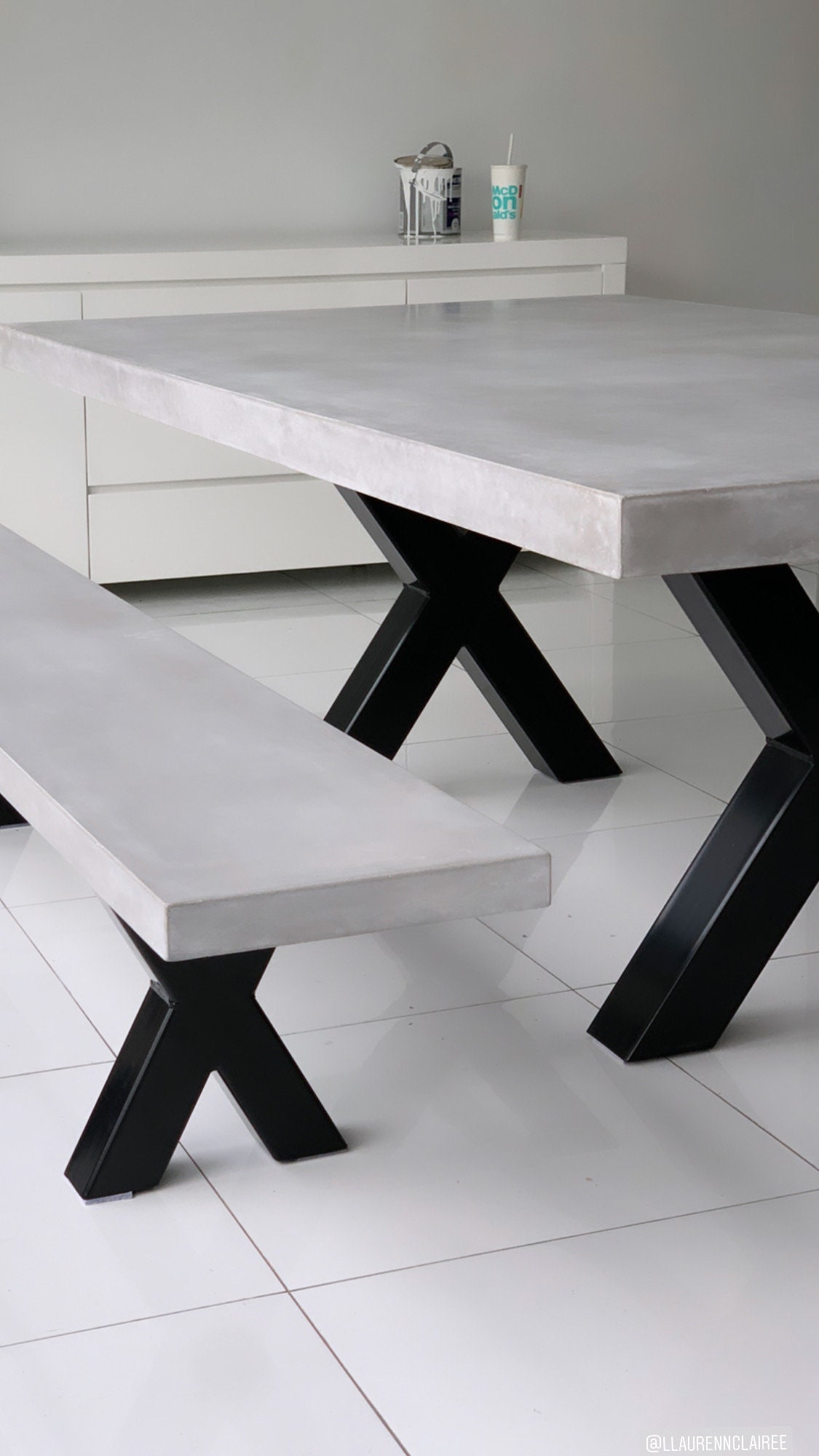 Solid Polished Concrete Dining Table - Etsy UK