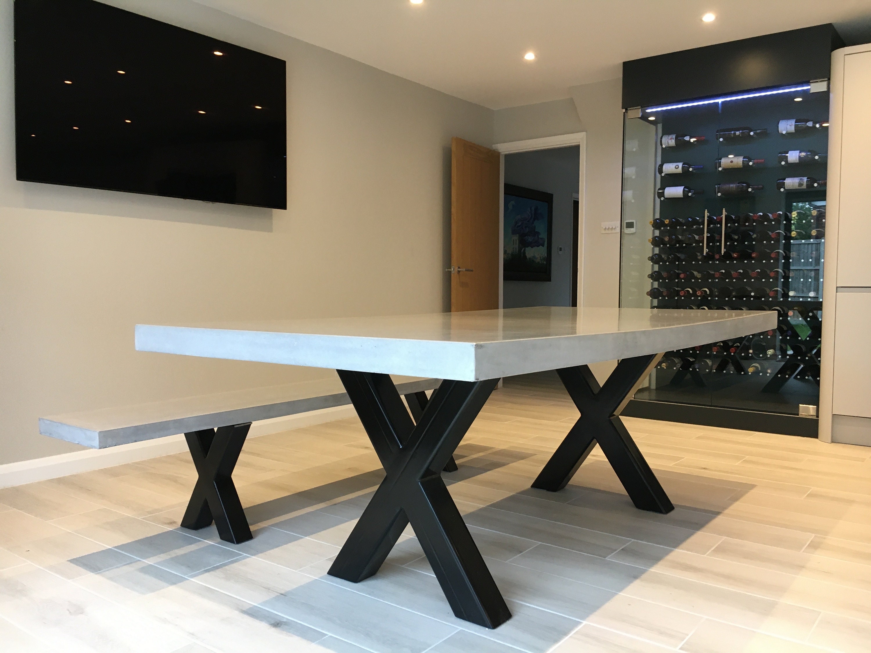 Solid Polished Concrete Dining Table - Etsy UK