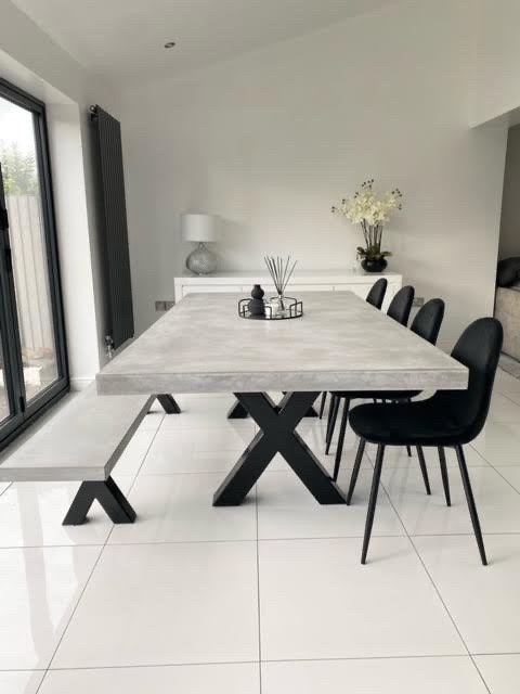Solid Polished Concrete Dining Table - Etsy UK