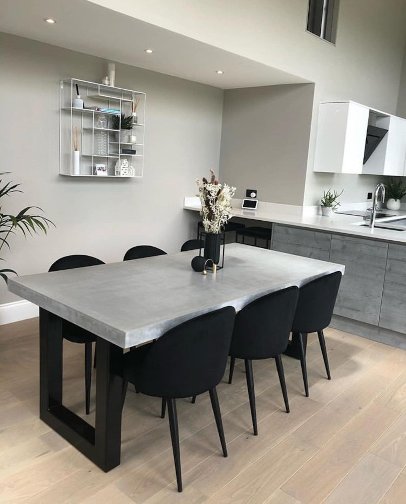Solid Polished Concrete Dining Table - Etsy UK
