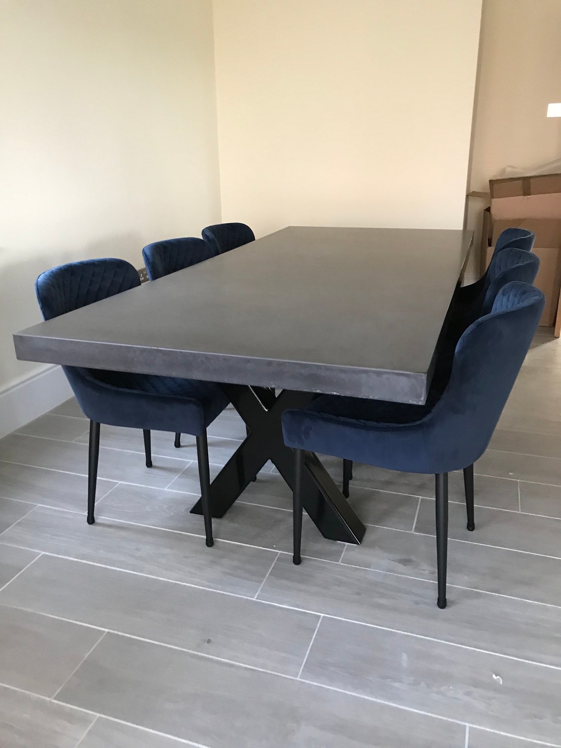 Solid Polished Concrete Dining Table - Etsy UK