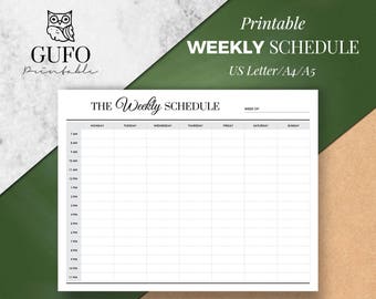 weekly schedule etsy