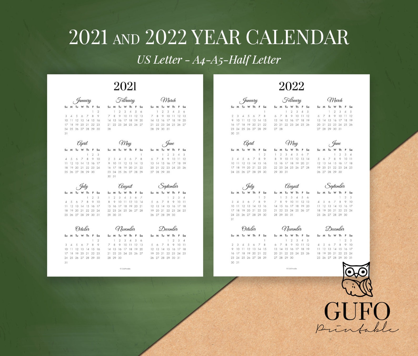 Weihnachten 2022 Kalenderwoche Year Calendar Printable 2021/2022 Year at a Glance Yearly Etsy