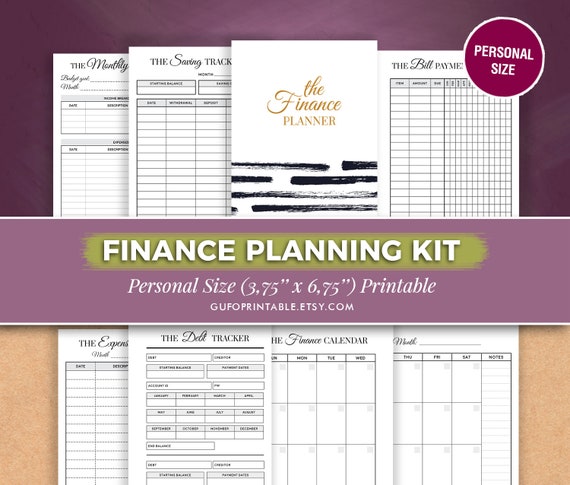 personal inserts financial planner printable expense tracker finance debt filofax personal size pages kikki k medium printable pdf financial planning calendar