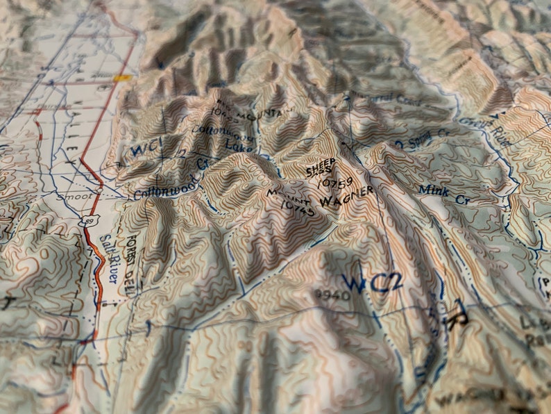 Vernal UT CO Hubbard Raised Relief Maps. with Original Etsy