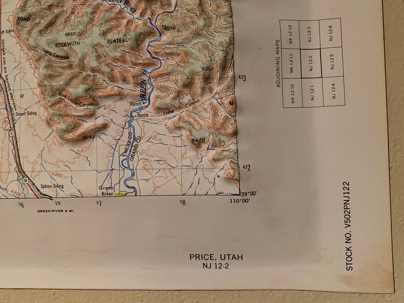 Price UT Hubbard Raised Relief Map  Etsy