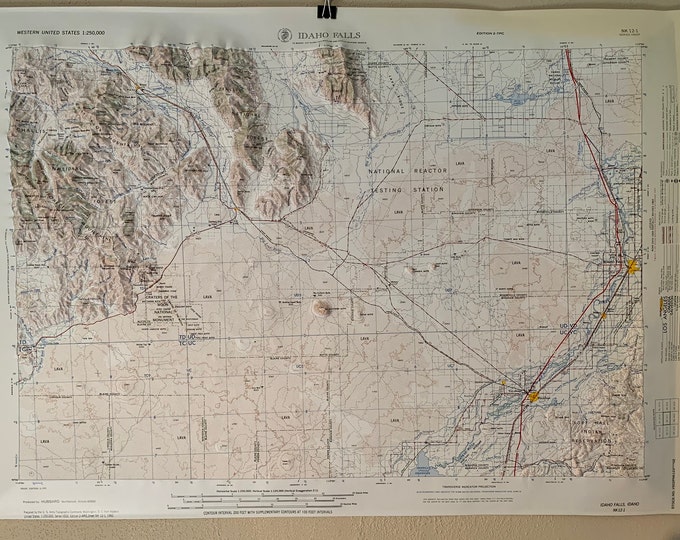 Idaho Falls ID Hubbard Raised Relief Map Etsy