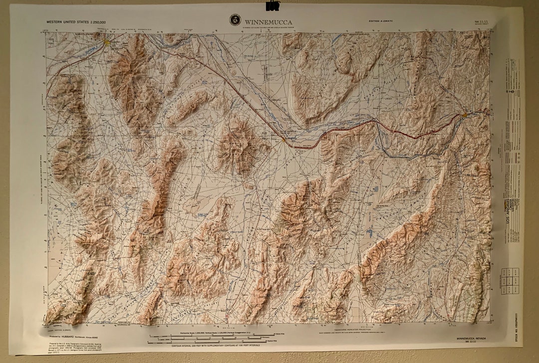 Winnemucca NV Hubbard Raised Relief Mapwith Homemade Frame Etsy