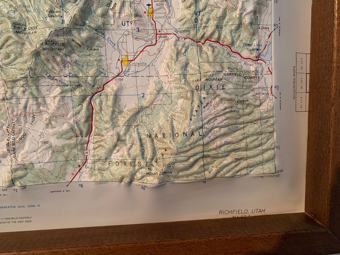 Richfield UT. Hubbard Raised Relief Maps. with Original Etsy