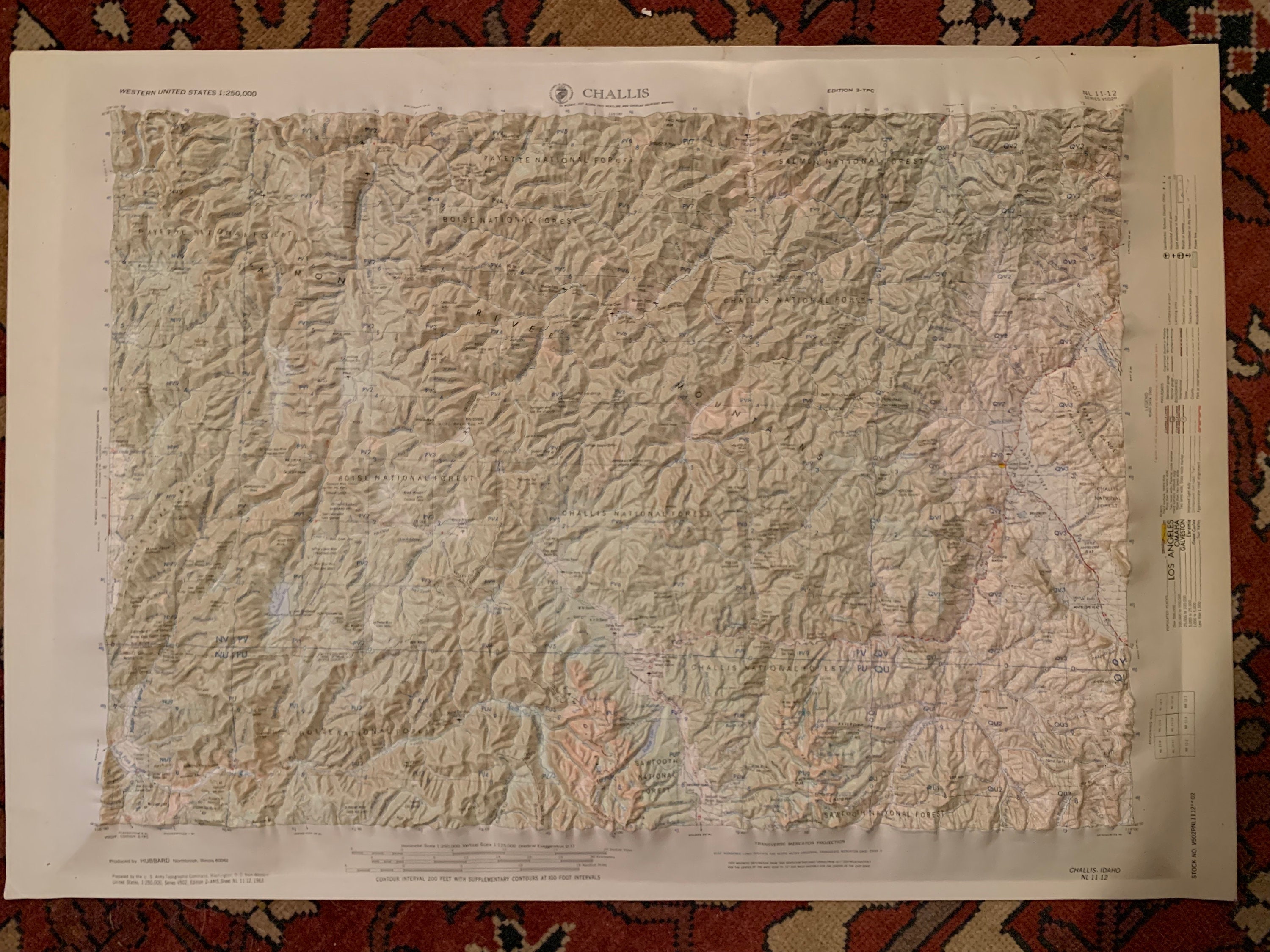 Challis Idaho Hubbard raised relief map Etsy
