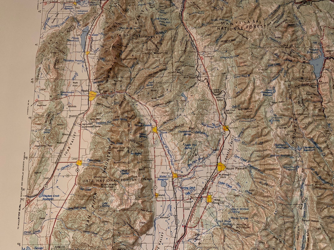 Price UT Hubbard Raised Relief Map Etsy