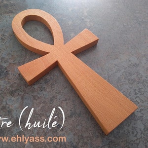 Ank / Egyptian cross in solid wood (raw or oiled) handmade by Ehlyass