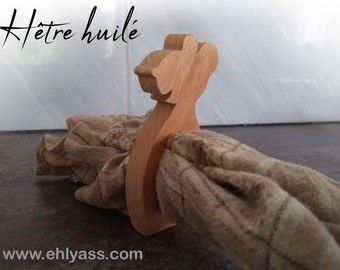 Rond de serviette en bois Souris (EPAIS) fait-main par Ehlyass