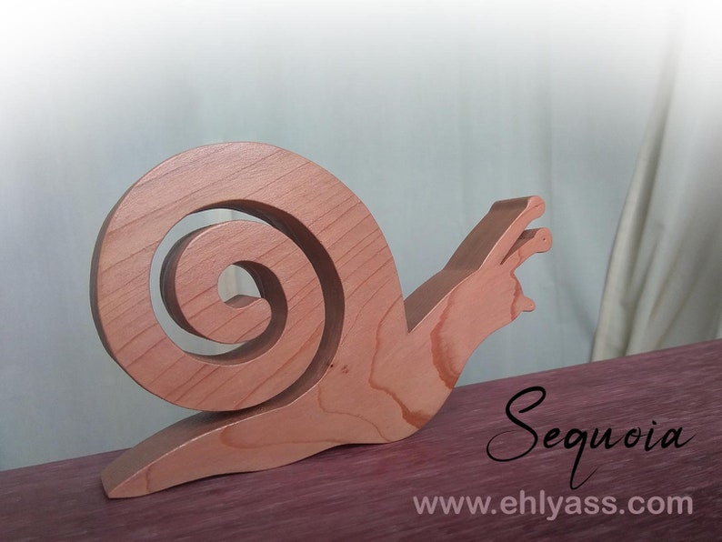 Wooden sculpture small Handmade Snail by Ehlyass image 2