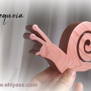 Wooden sculpture small Handmade Snail by Ehlyass image 3