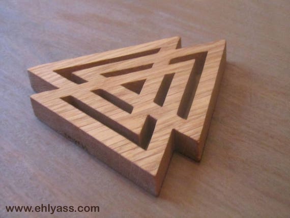Odin Valknut In Solid Wood Handmade In Chantournage By Etsy