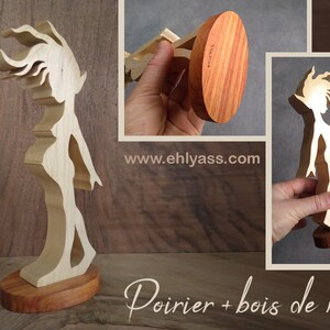 Sculpture en bois Fée enceinte fait-main par Ehlyass Poirier