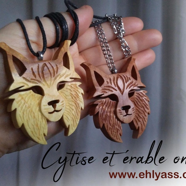 Handmade Lynx wooden amulet by Ehlyass