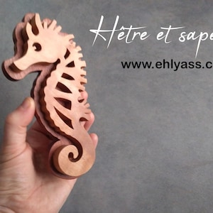 Handmade Seahorse Wooden Wall Sculpture by Ehlyass