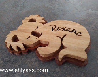 Plaque de porte en bois Koala + prénom personnalisé fait-main par Ehlyass