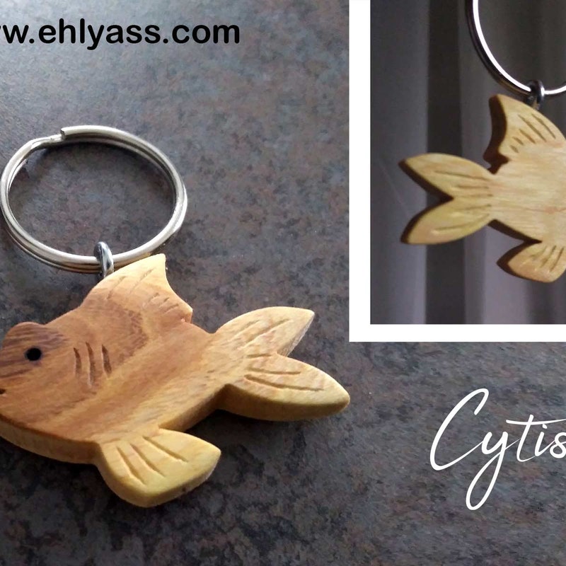 Porte clés poisson bois - Etsy France